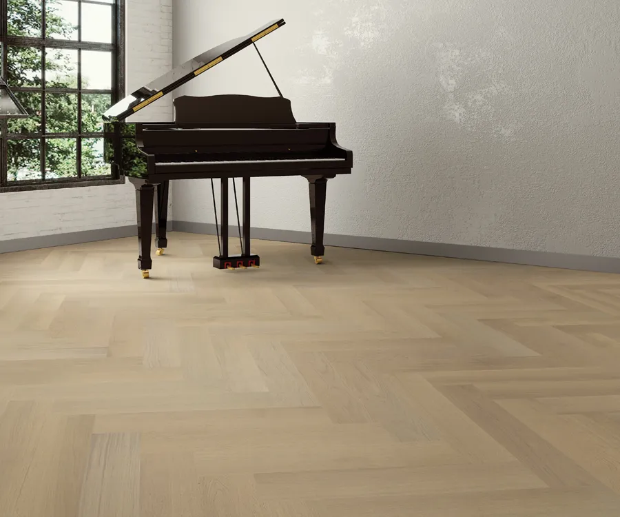Artisano Bar Harbor Parquet installed room scene.