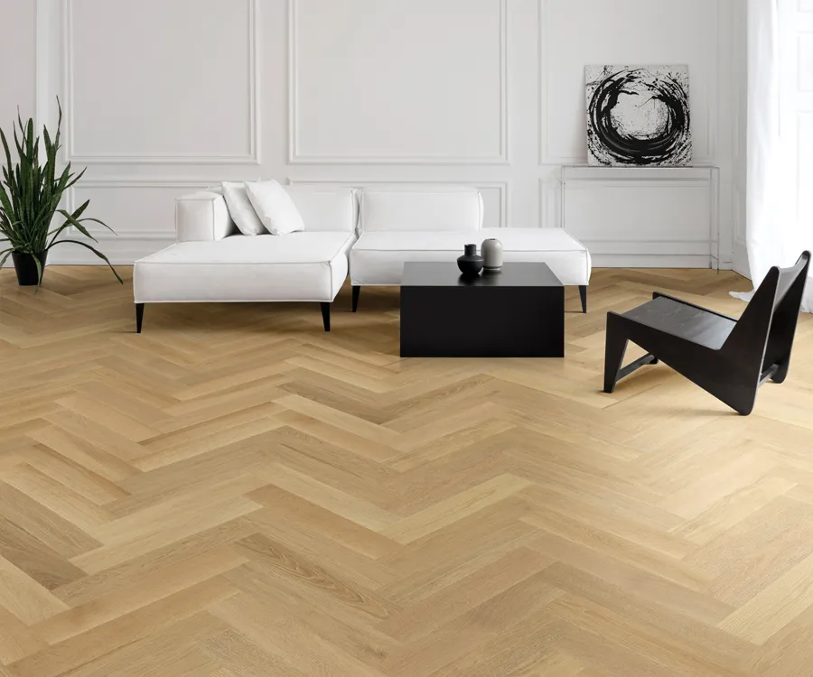 Artisano Carmel Parquet installed room scene.
