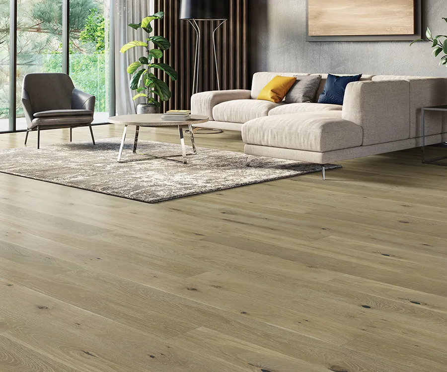Palladio Barley French White Oak installed room scene.
