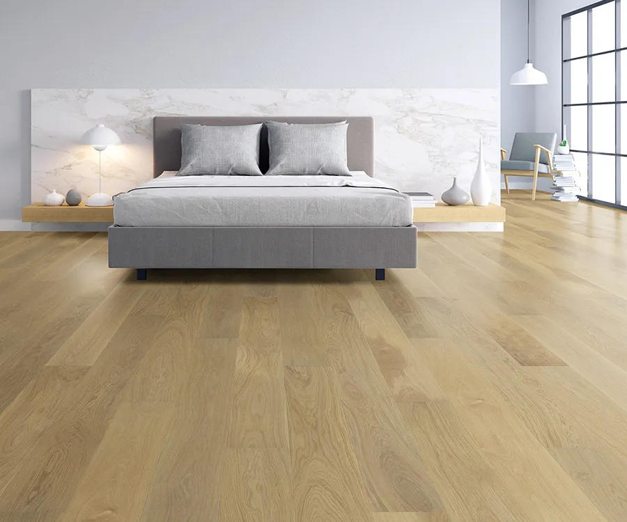 Palladio Empire French White Oak installed room scene.