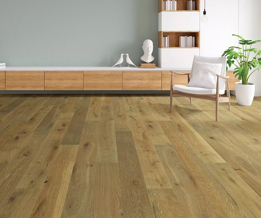 Palladio Nantucket French White Oak installed room scene.