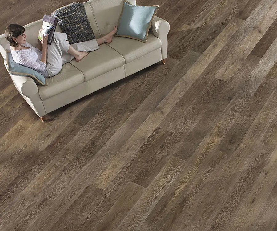 Palladio Tobacco Barn French White Oak installed room scene.