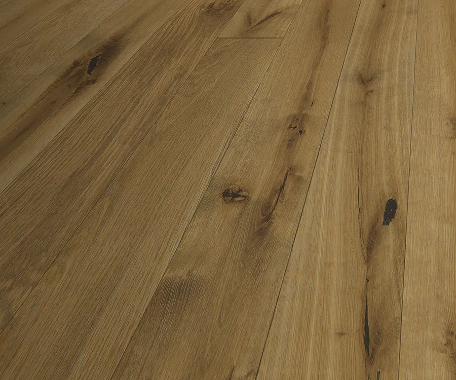 Palladio Tobacco Barn French White Oak installed room scene.