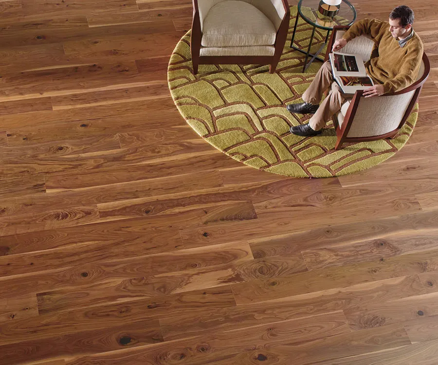 Palladio Walnut flooring installed room scene.