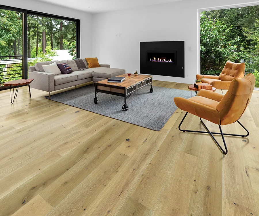 Palladio Whiskey French White Oak installed room scene.