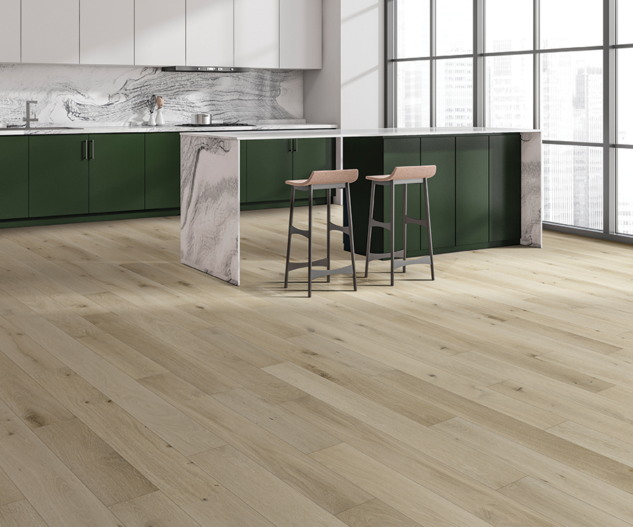 Valaire Artois French White Oak plank installed room scene.