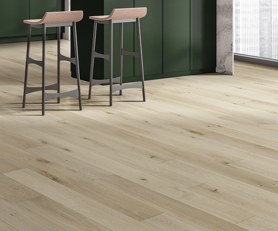 Valaire Artois French White Oak plank installed room scene.