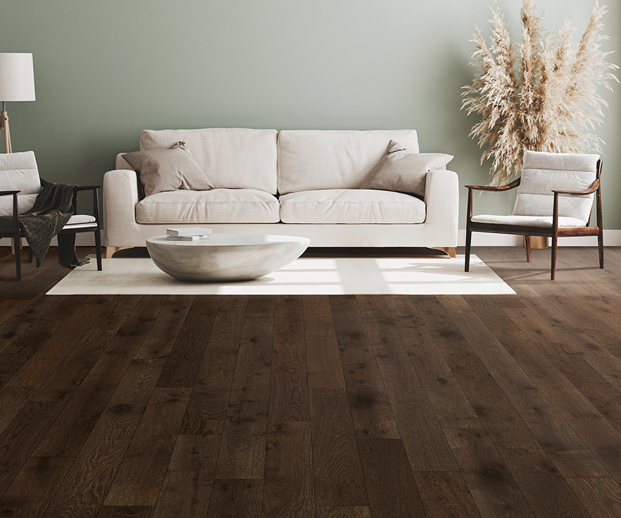 Valaire Picard French White Oak plank installed room scene.