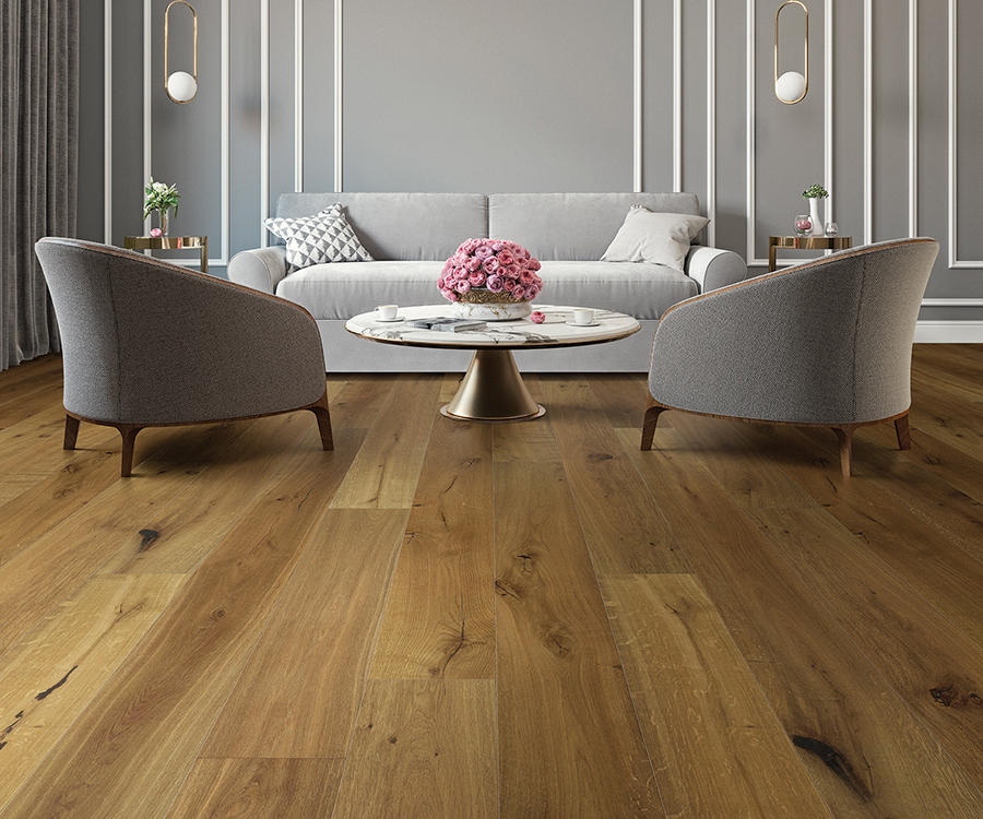 Symphony Sonata French White Oak installed room scene.