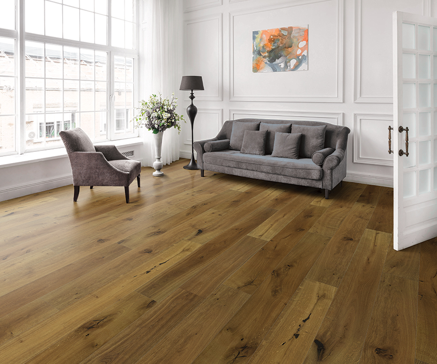 Symphony Sonata French White Oak installed room scene.