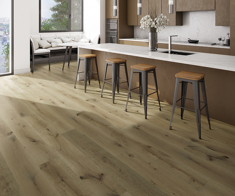 Symphony Rhapsody French White Oak installed room scene.