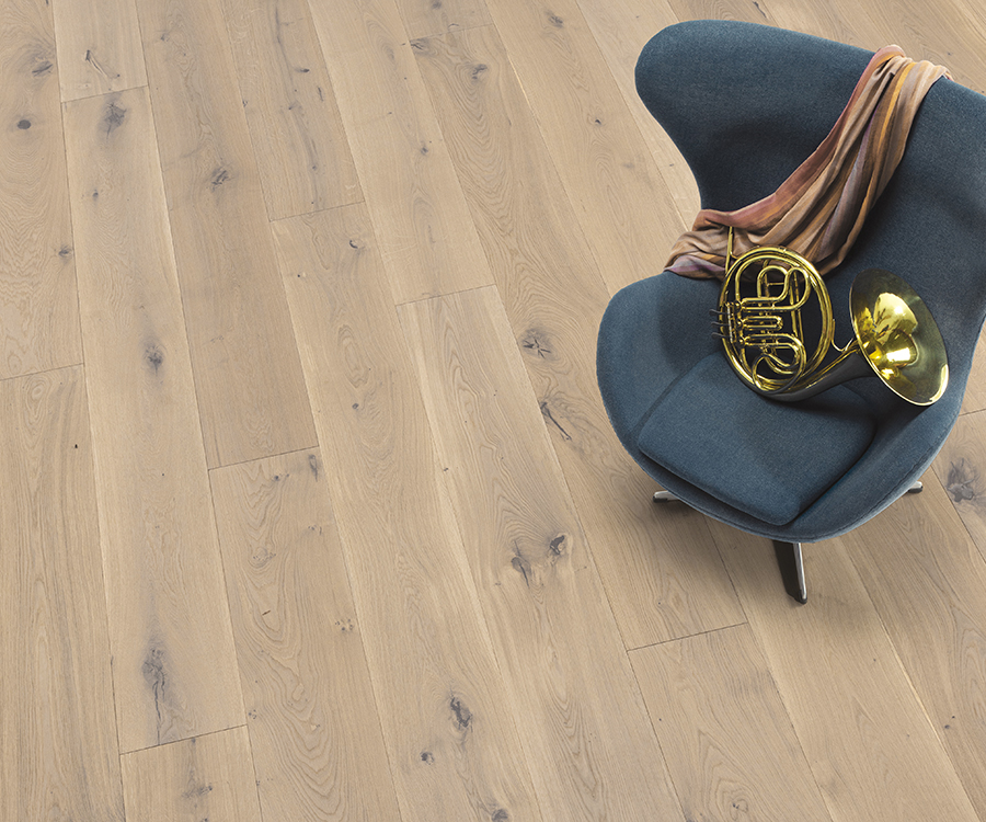 Symphony Leitmotif French White Oak installed room scene.