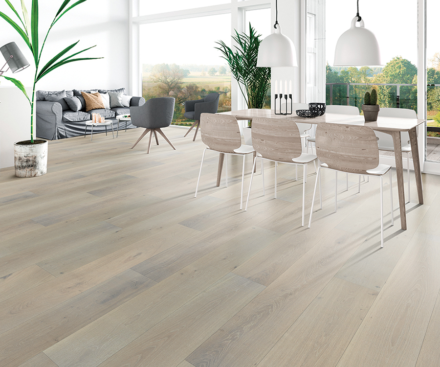 Symphony Canto French White Oak installed room scene.
