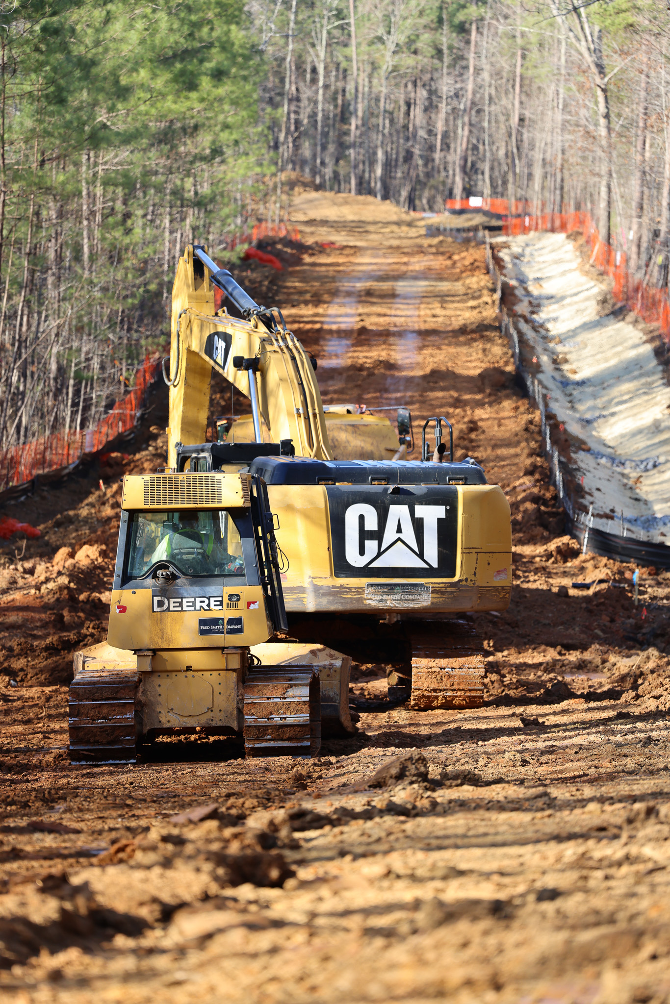 Team at work on a paving project