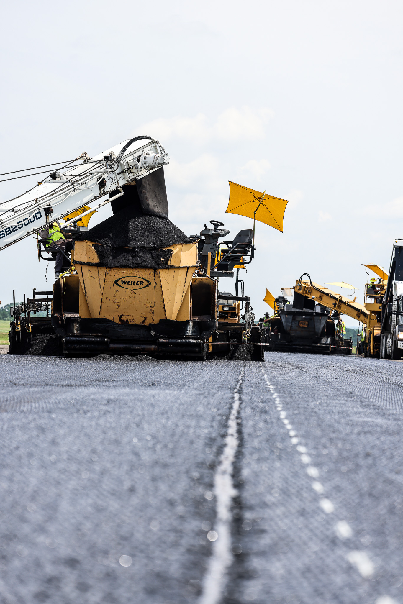 Aerial view of a runway project