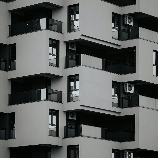 Abstract view of a modern building exterior