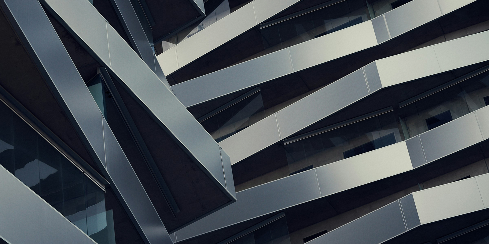 Angular modern building with sharp geometric architectural lines