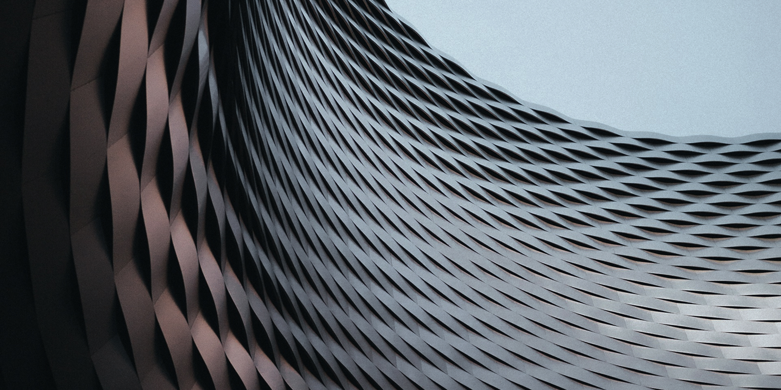 Abstract textured facade of a contemporary commercial building