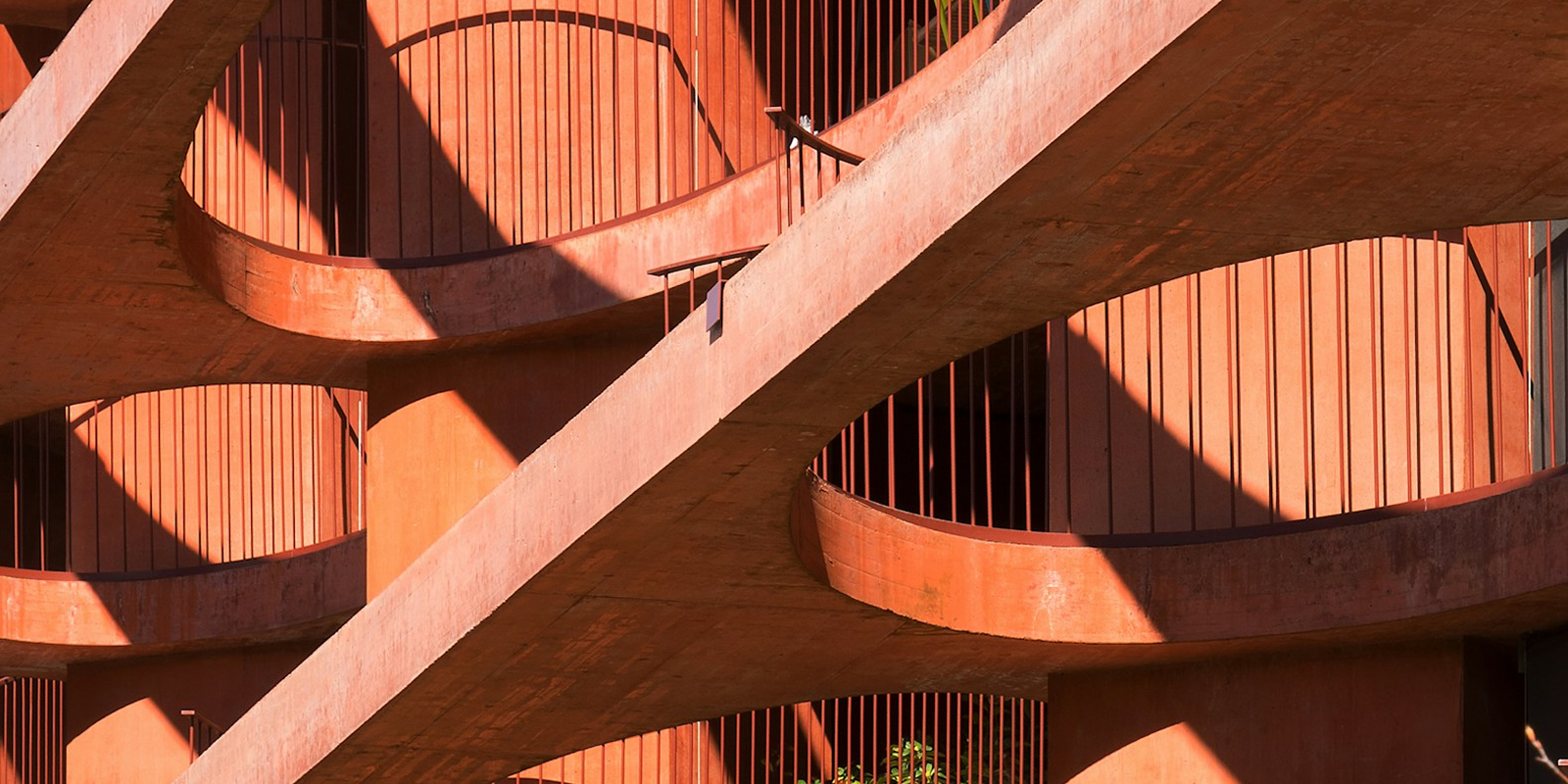 Abstract architectural structure with suspension design elements