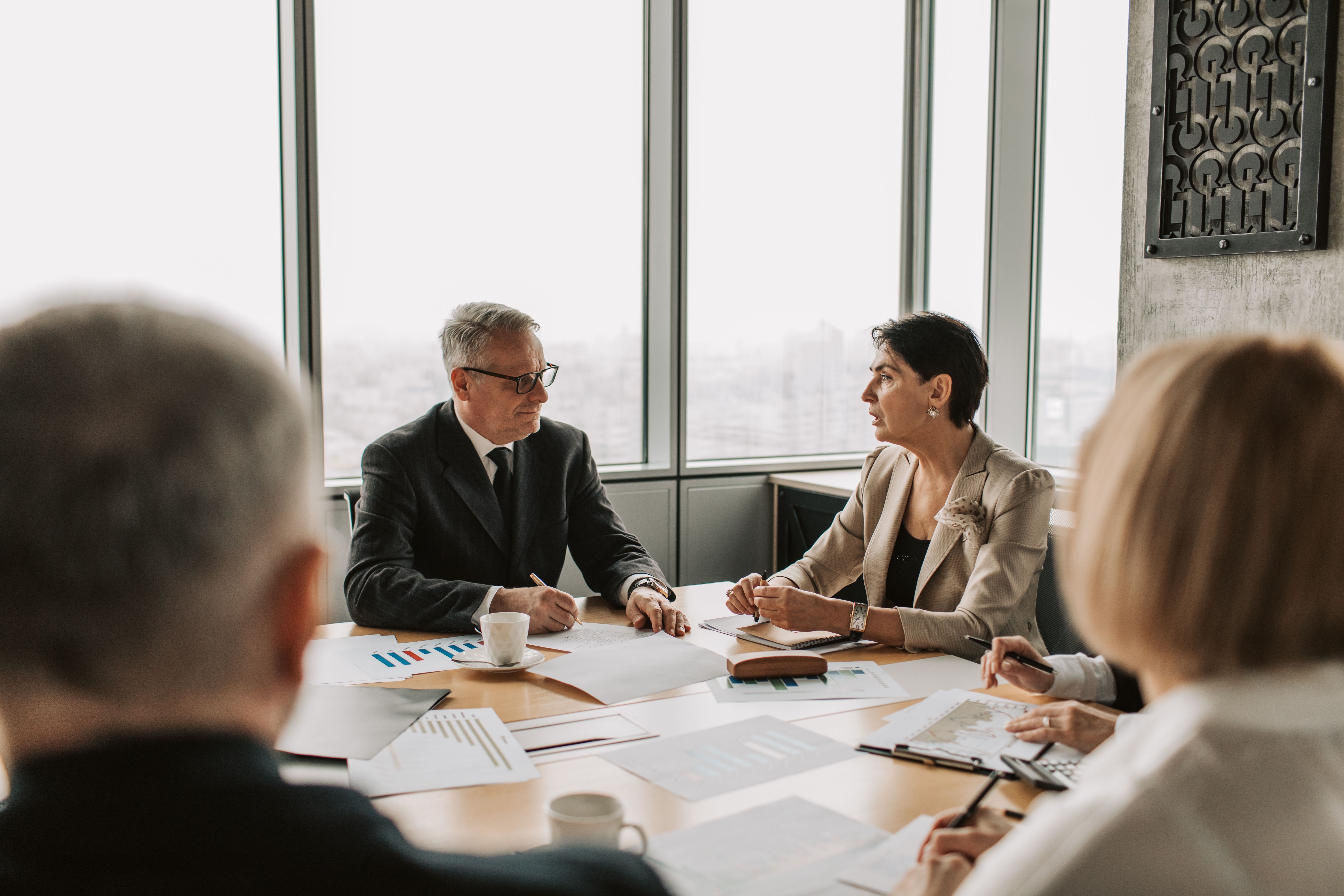 Team working together at a table