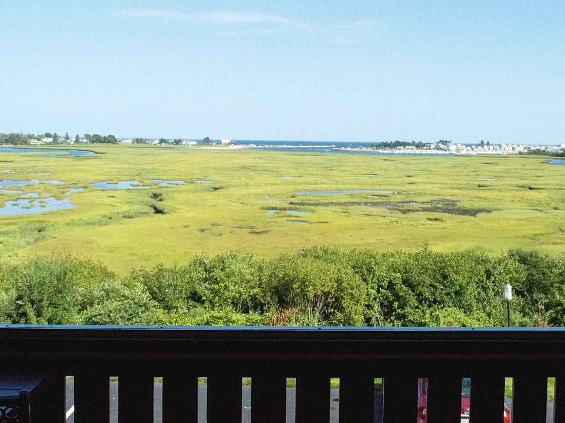 Balcony view at The Salt Marsh Retreat, Wells, Maine