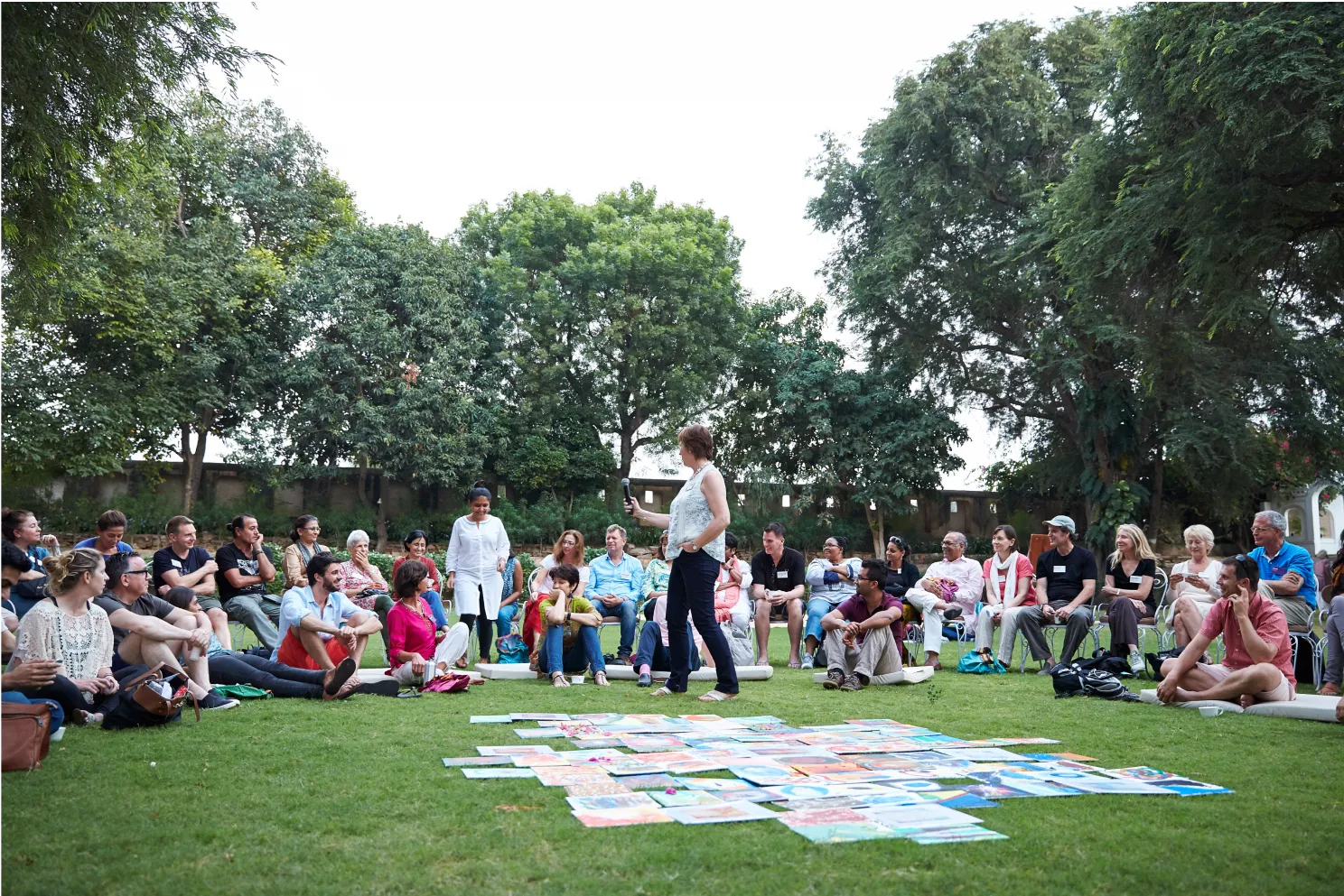 A group gathered in a park