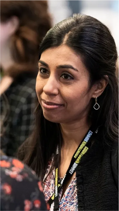 Conference attendee smiling