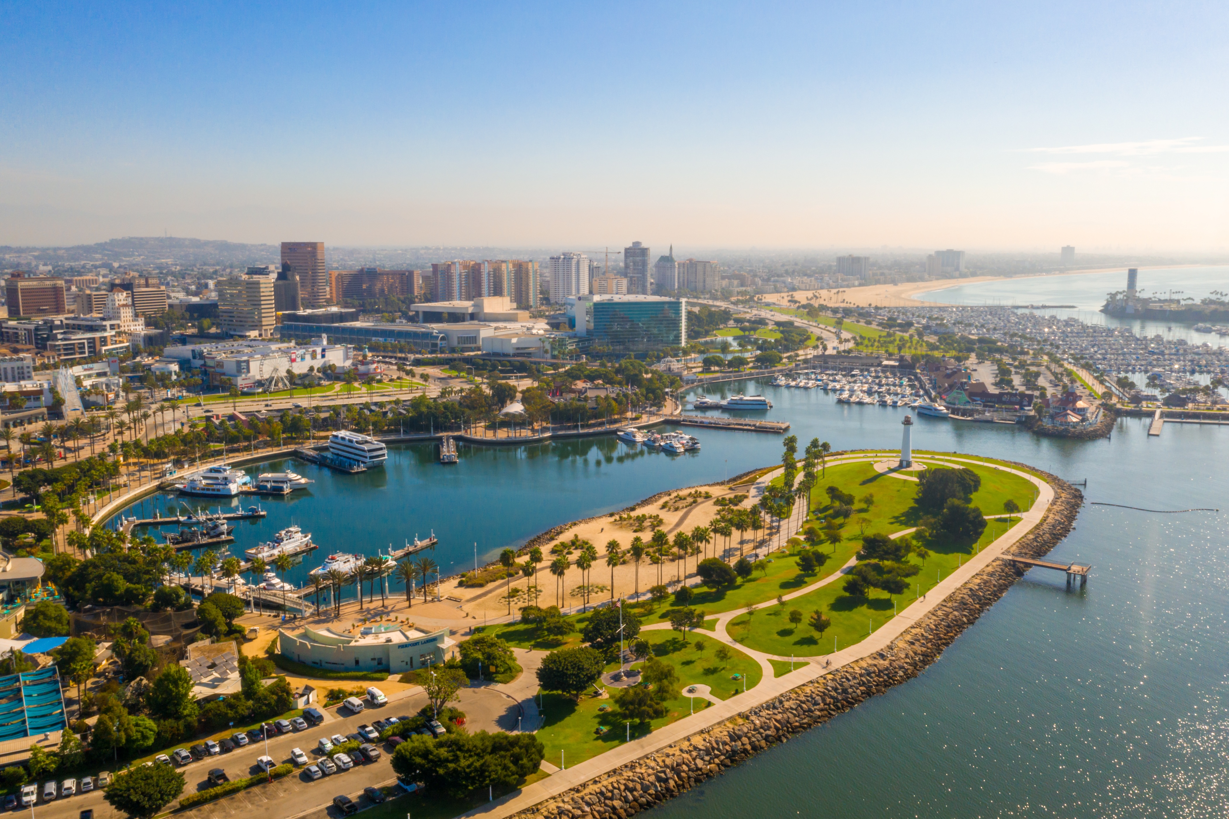 Aerial view of Long Beach, California