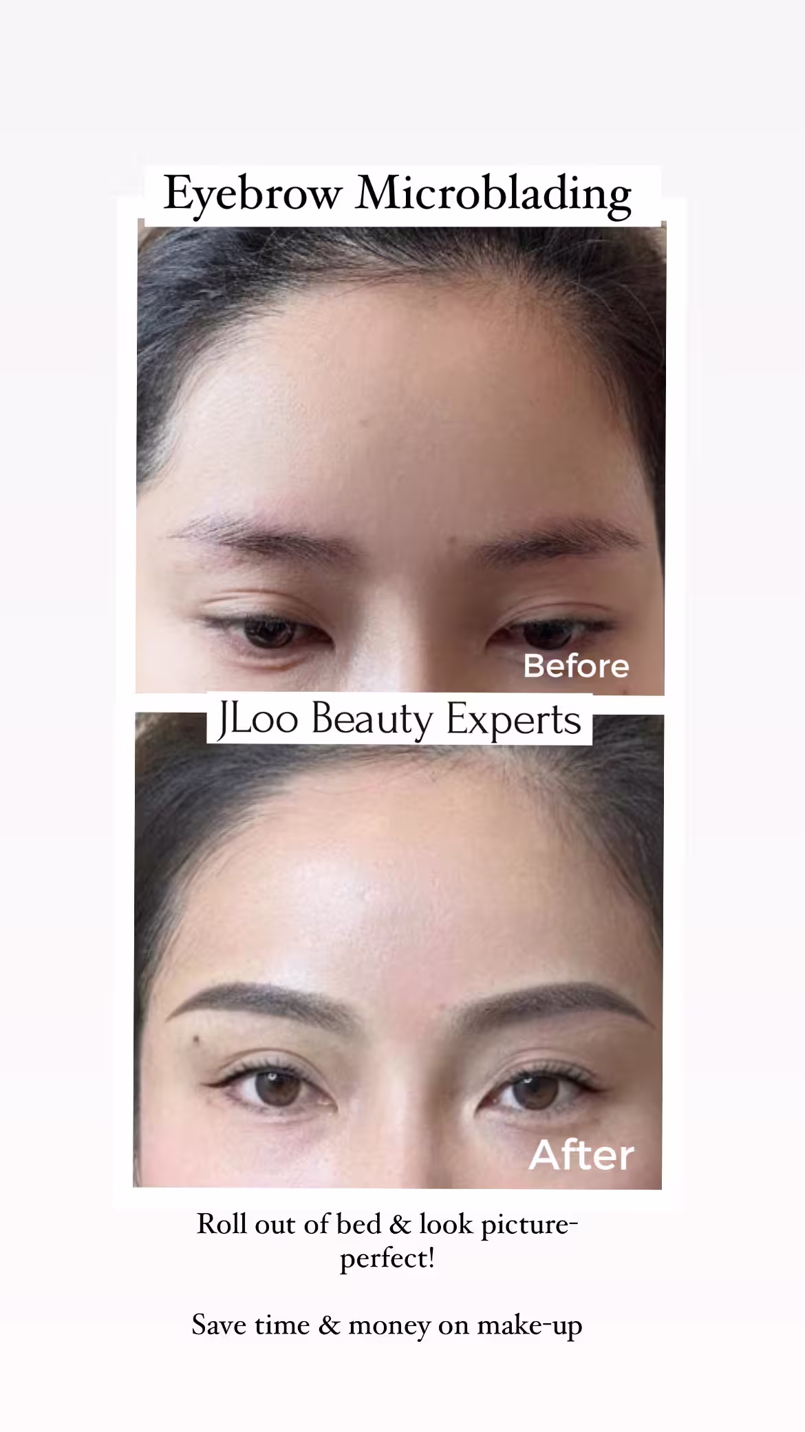 Microblading before and after results at JLoo Beauty Experts NYC