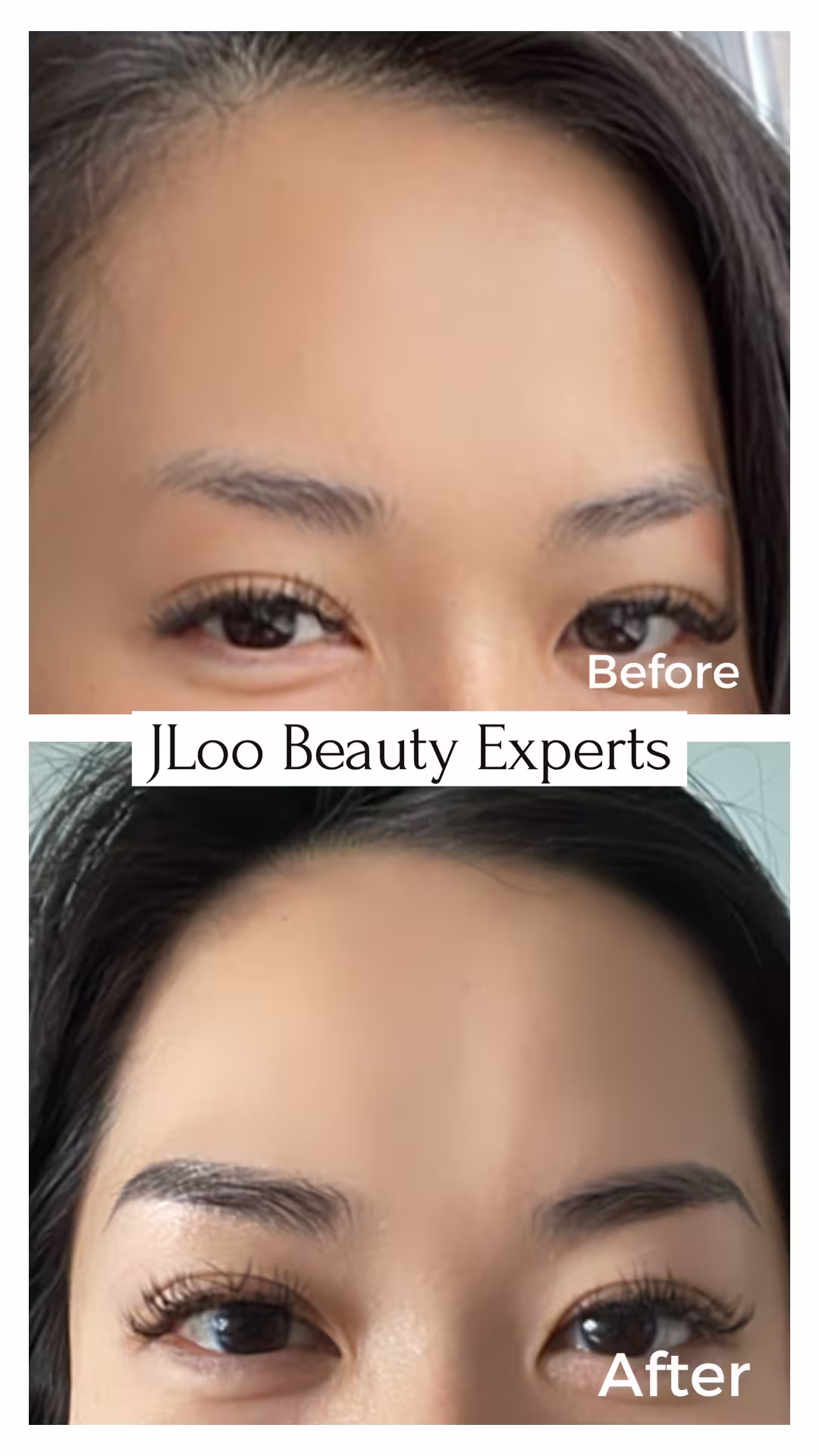 Microblading before and after results at JLoo Beauty Experts NYC