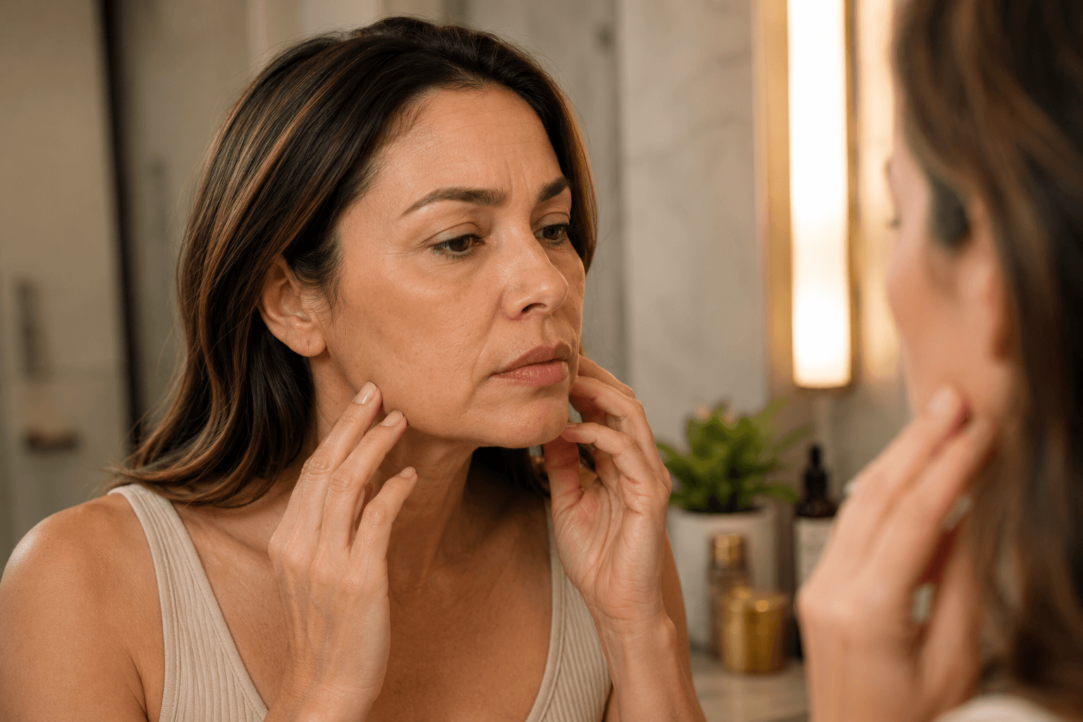 Radiesse filler treatment for cheek and jawline volume loss in Fort Worth, Texas
