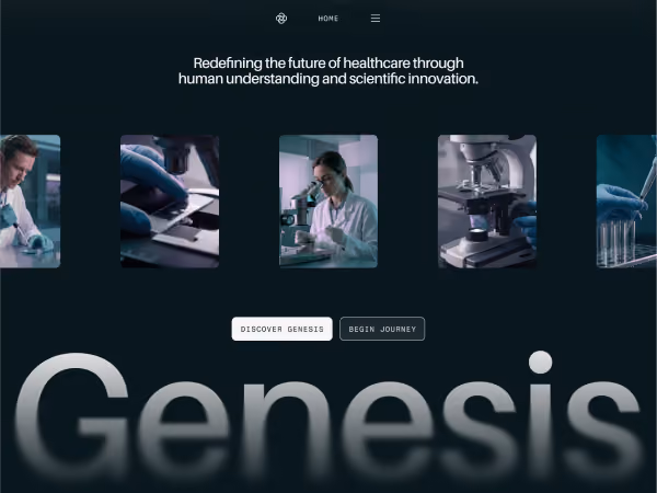 Healthcare professionals using microscopes and lab equipment, promoting scientific innovation.