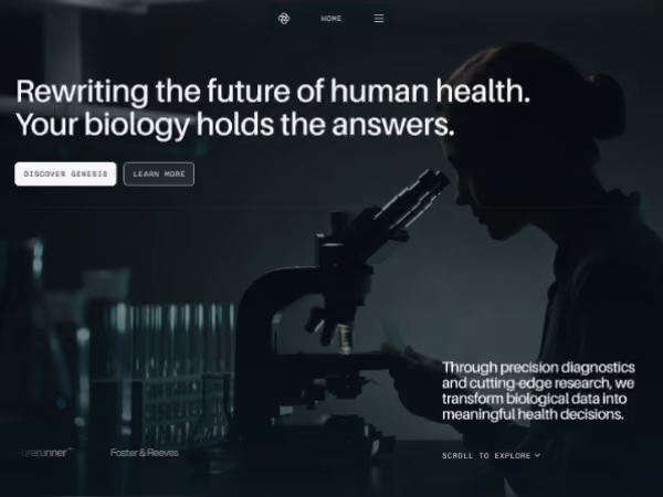 Silhouette of a scientist using a microscope with test tubes nearby and health research text overlay.