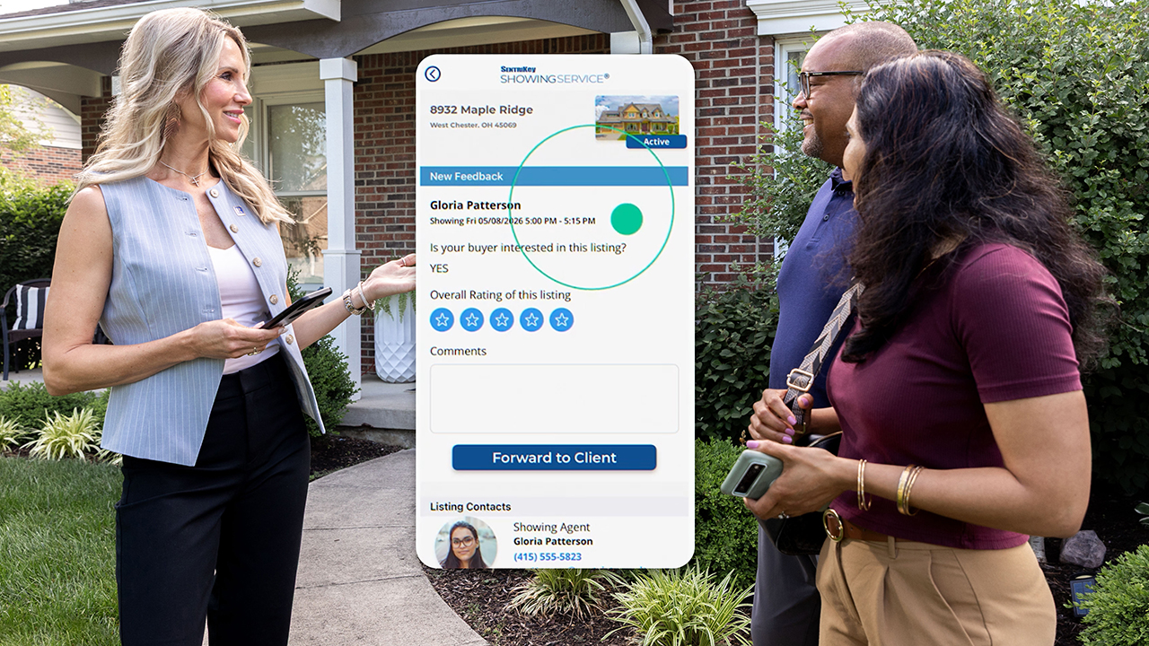 A real estate agent setting up automated client feedback from their smartphone.