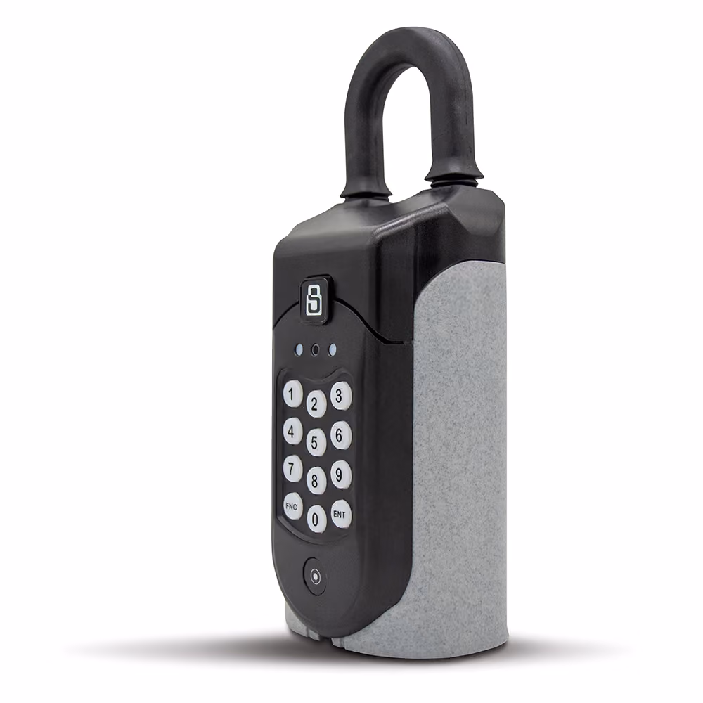 A SentriGuard lockbox angled towards the right.