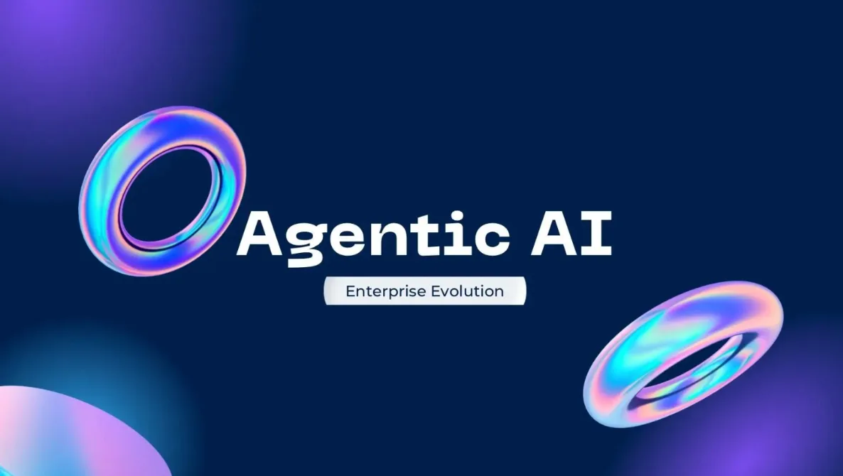 Banner sobre Agentic AI y evolución empresarial, representando la visión de vozy.ia para agentes inteligentes y automatización avanzada.