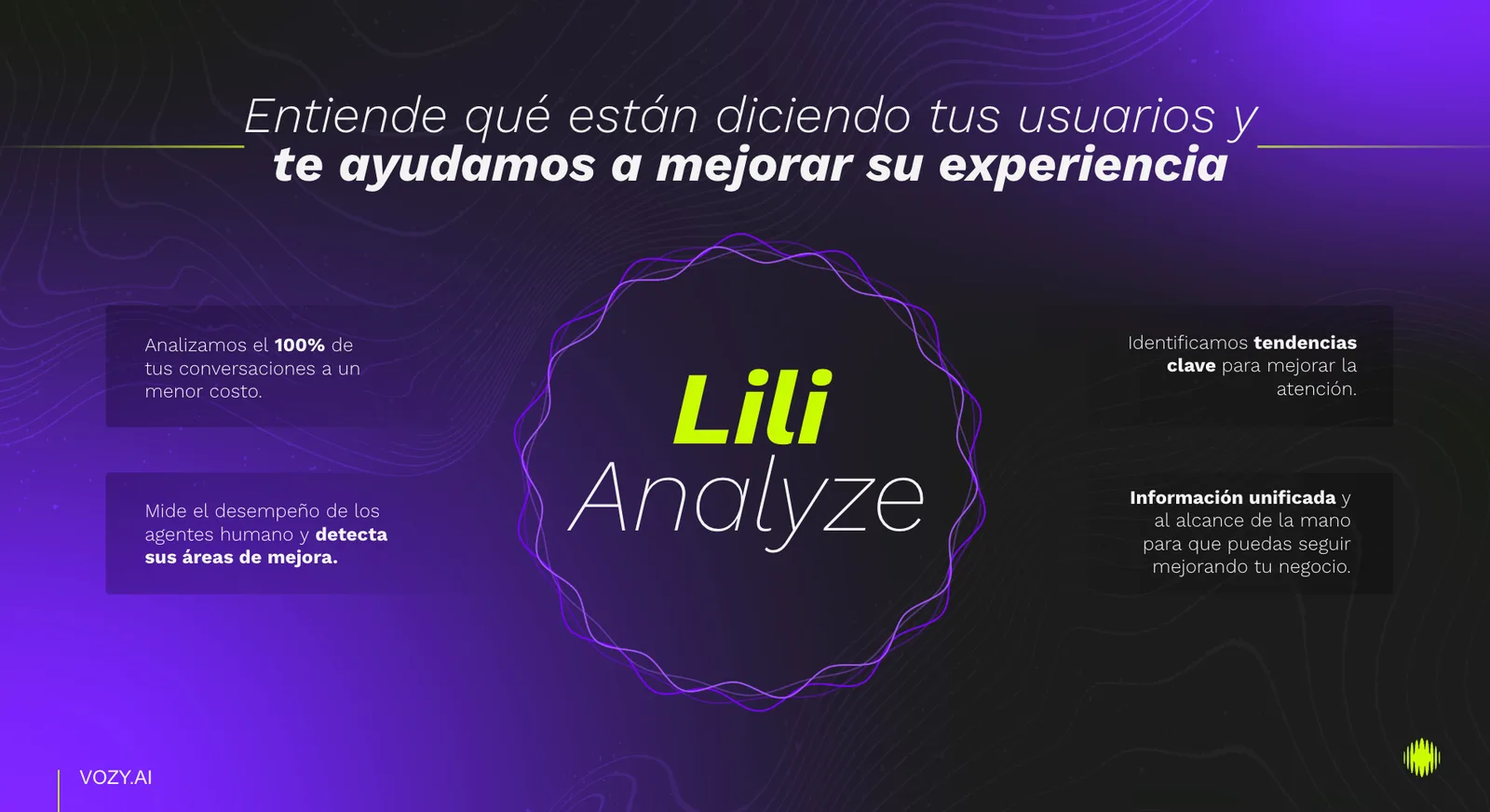 Lili Analyze: una inteligencia artificial para servicio al cliente potenciada por speech analytics