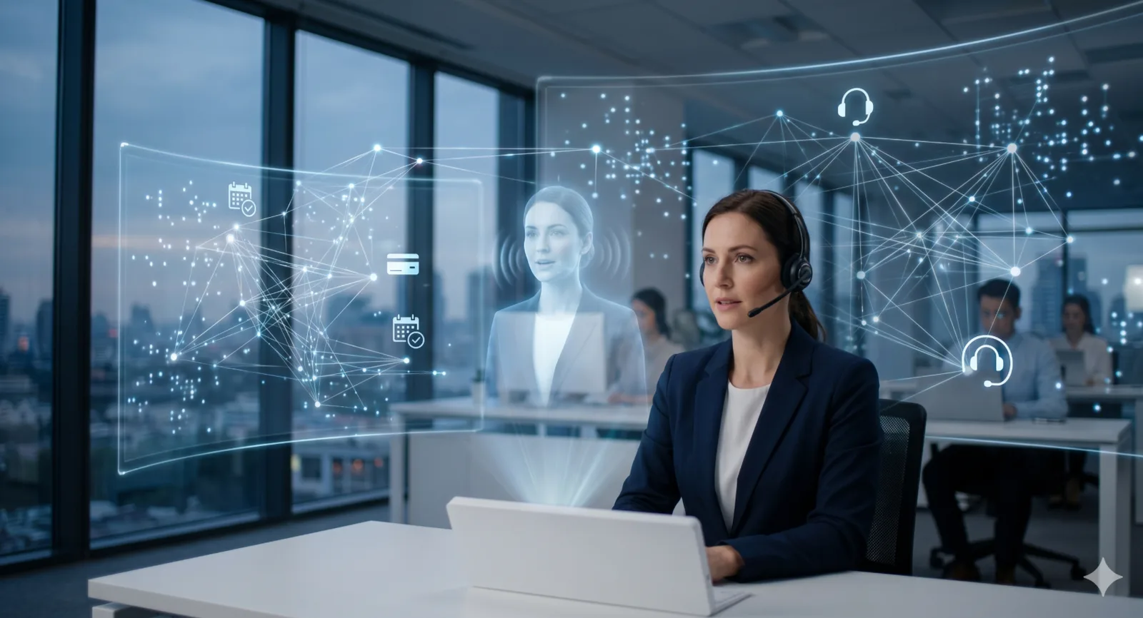 Agente de atención de vozy.ia utilizando inteligencia artificial para gestionar conversaciones, automatizar procesos y ofrecer soporte omnicanal en tiempo real.