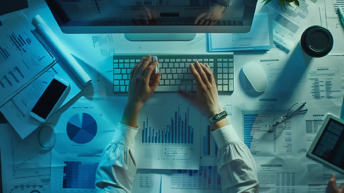 Análisis de datos empresariales y métricas de rendimiento con inteligencia artificial de vozy.ia.