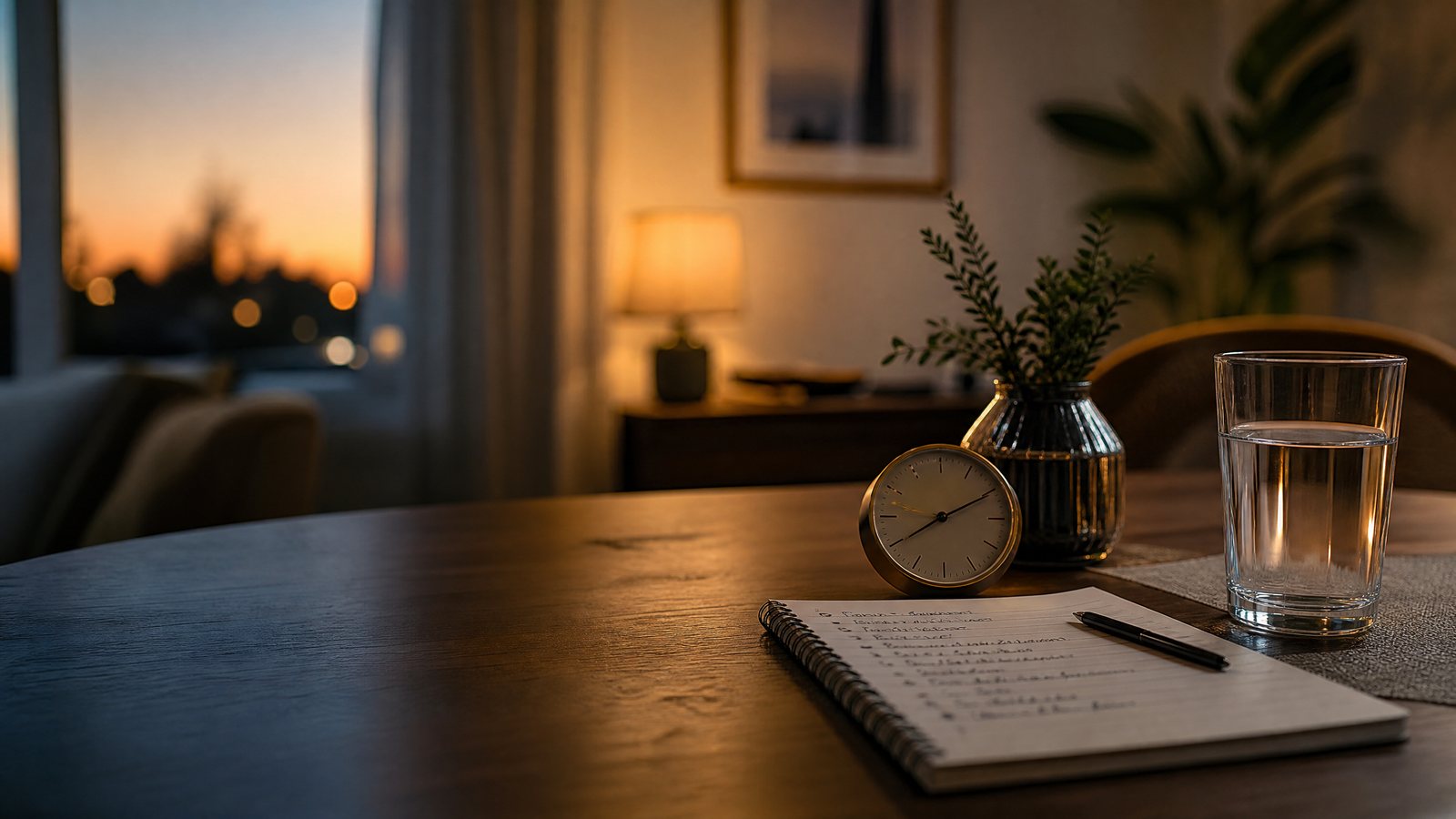 Dining table with a symptom notebook for a GERD evaluation article