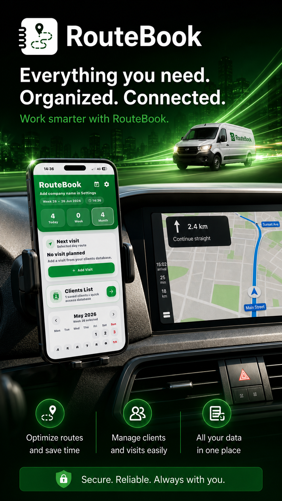 RouteBook for mobile professionals