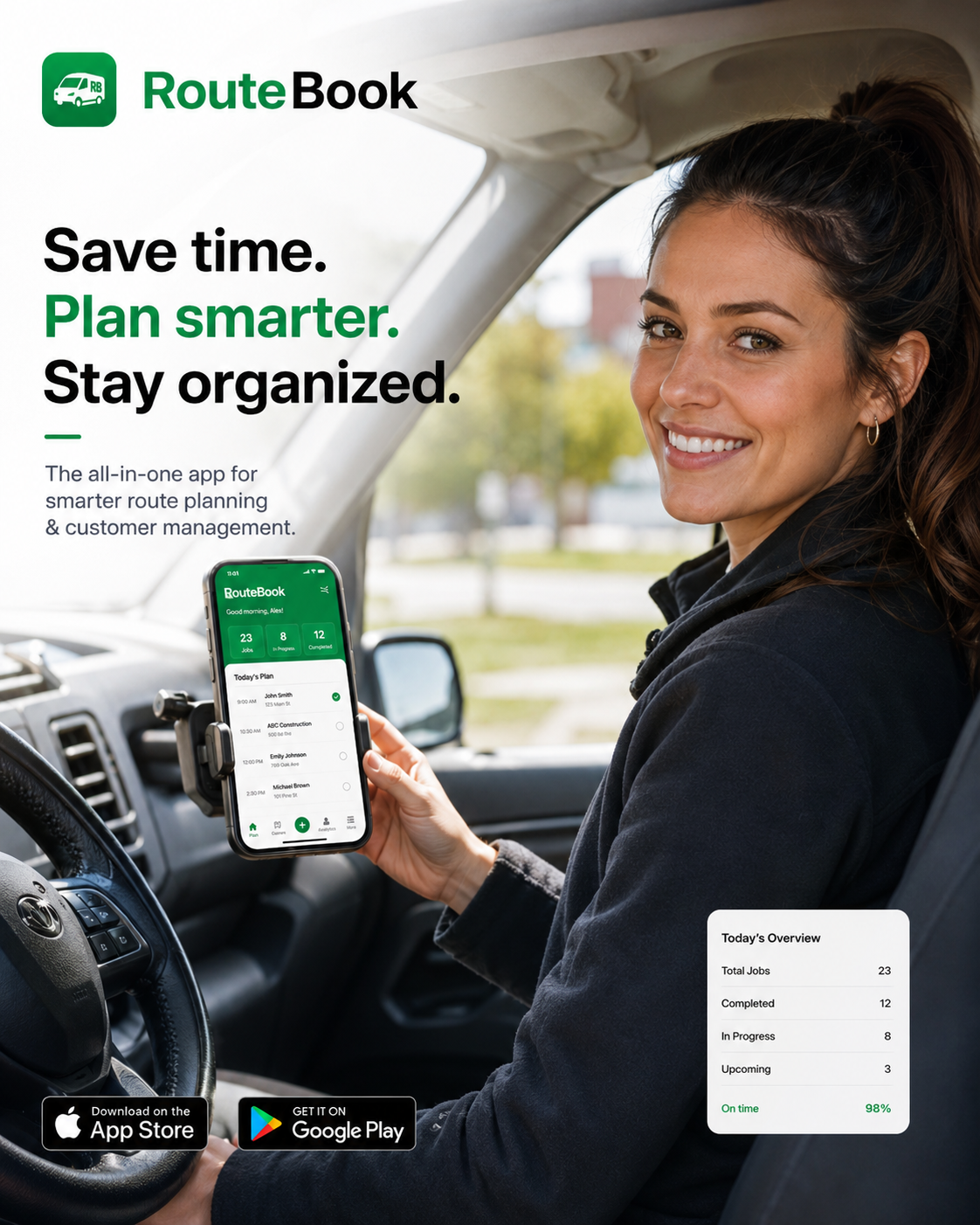 Mobile worker using RouteBook during customer visits