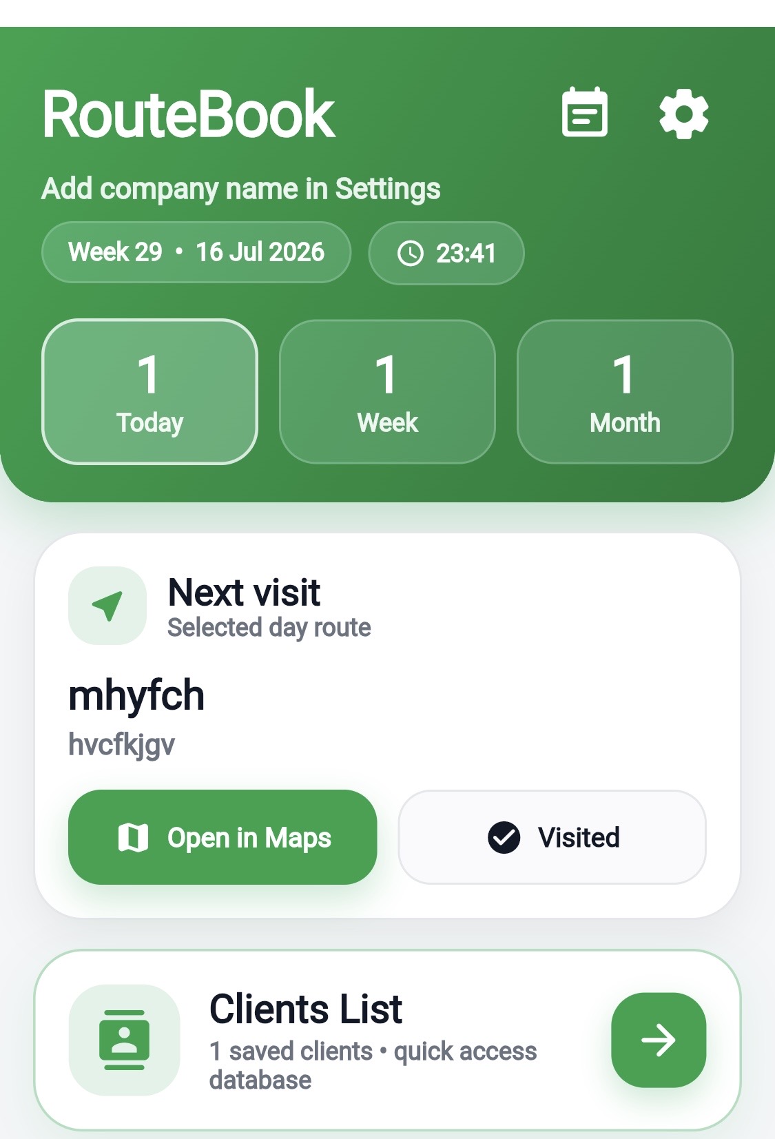 Open in Maps button