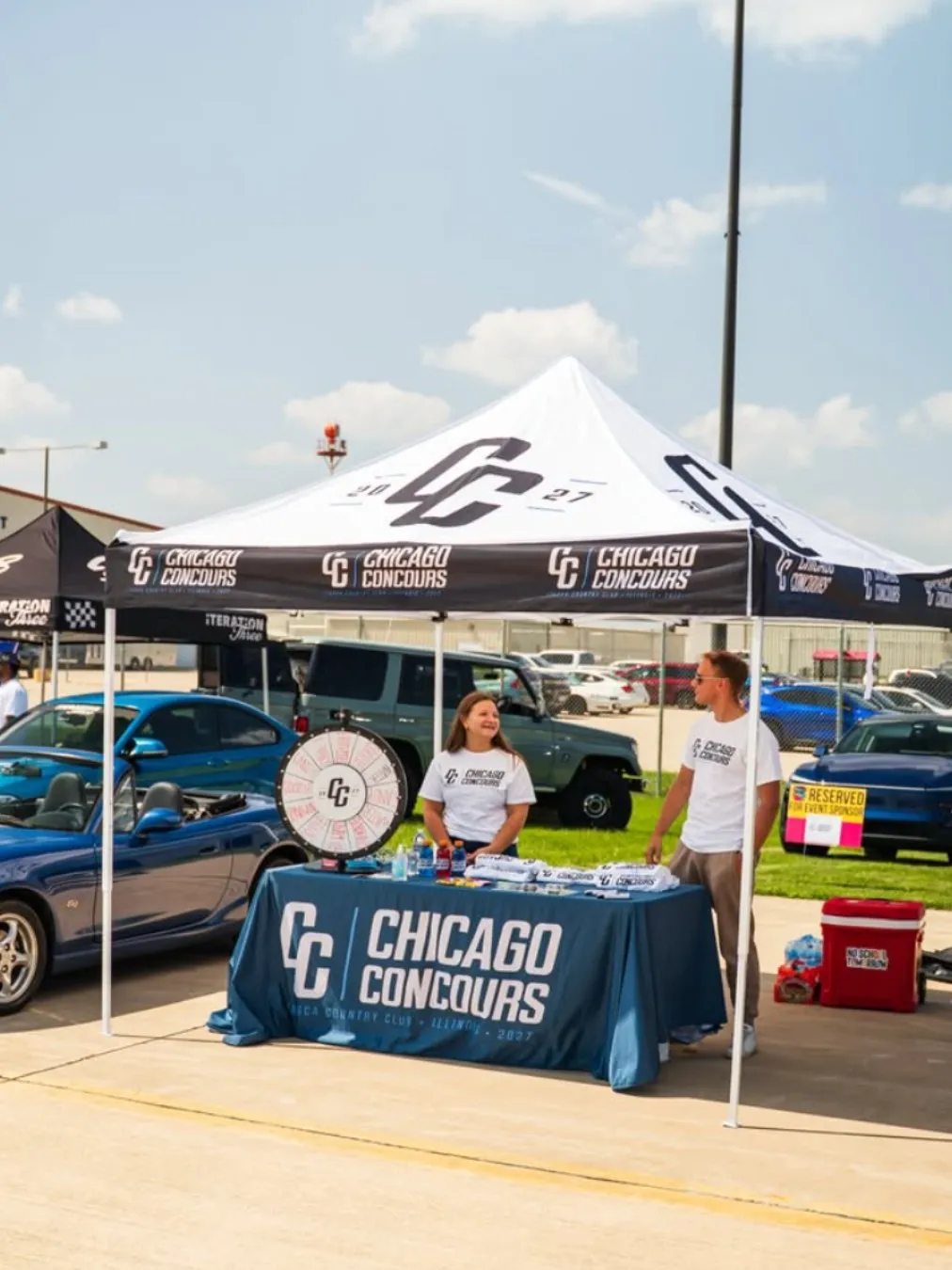 The Chicago Concours tent at a local car show