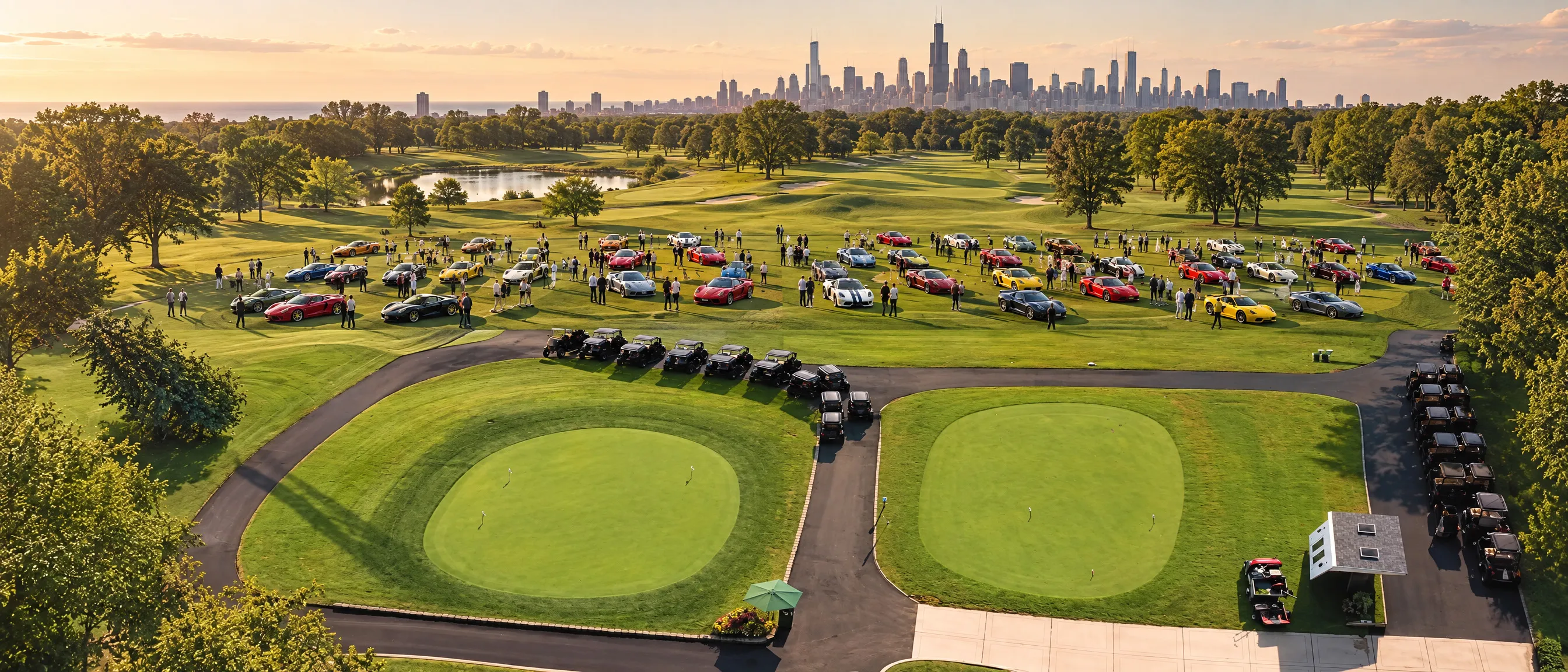 Modern classics laid out across the fairways at Itasca Country Club with the Chicago skyline on the horizon
