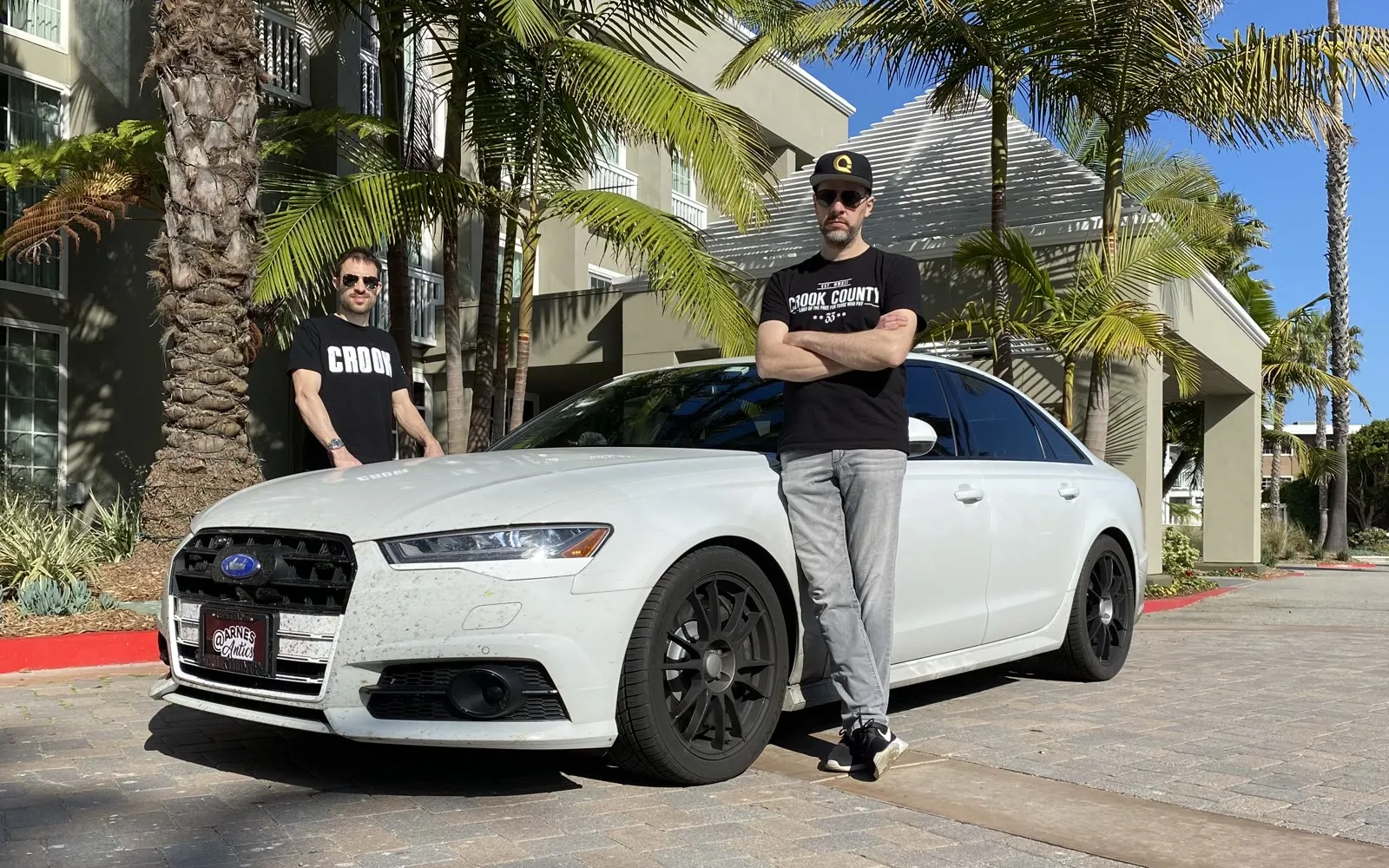 Arne Toman and a co-driver with the white 2016 Audi S6 known as Fraud Taurus