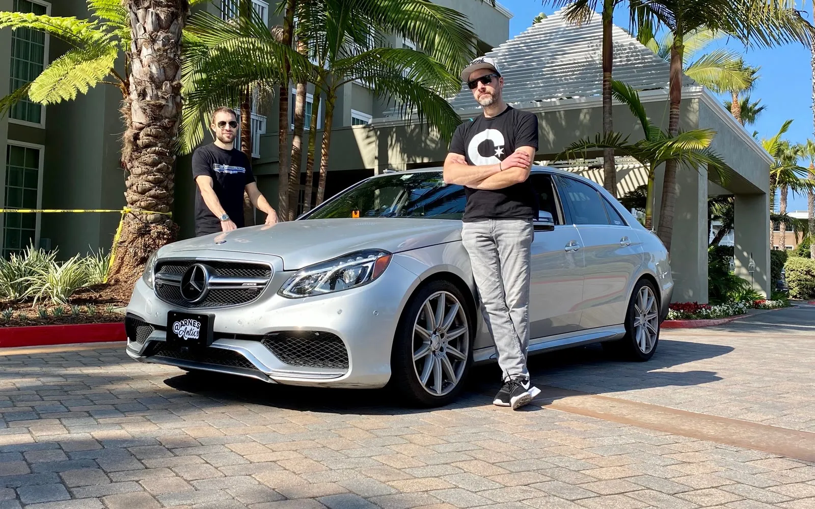 Arne Toman and a co-driver with the silver 2015 Mercedes-Benz E63 AMG known as Angry Ursula