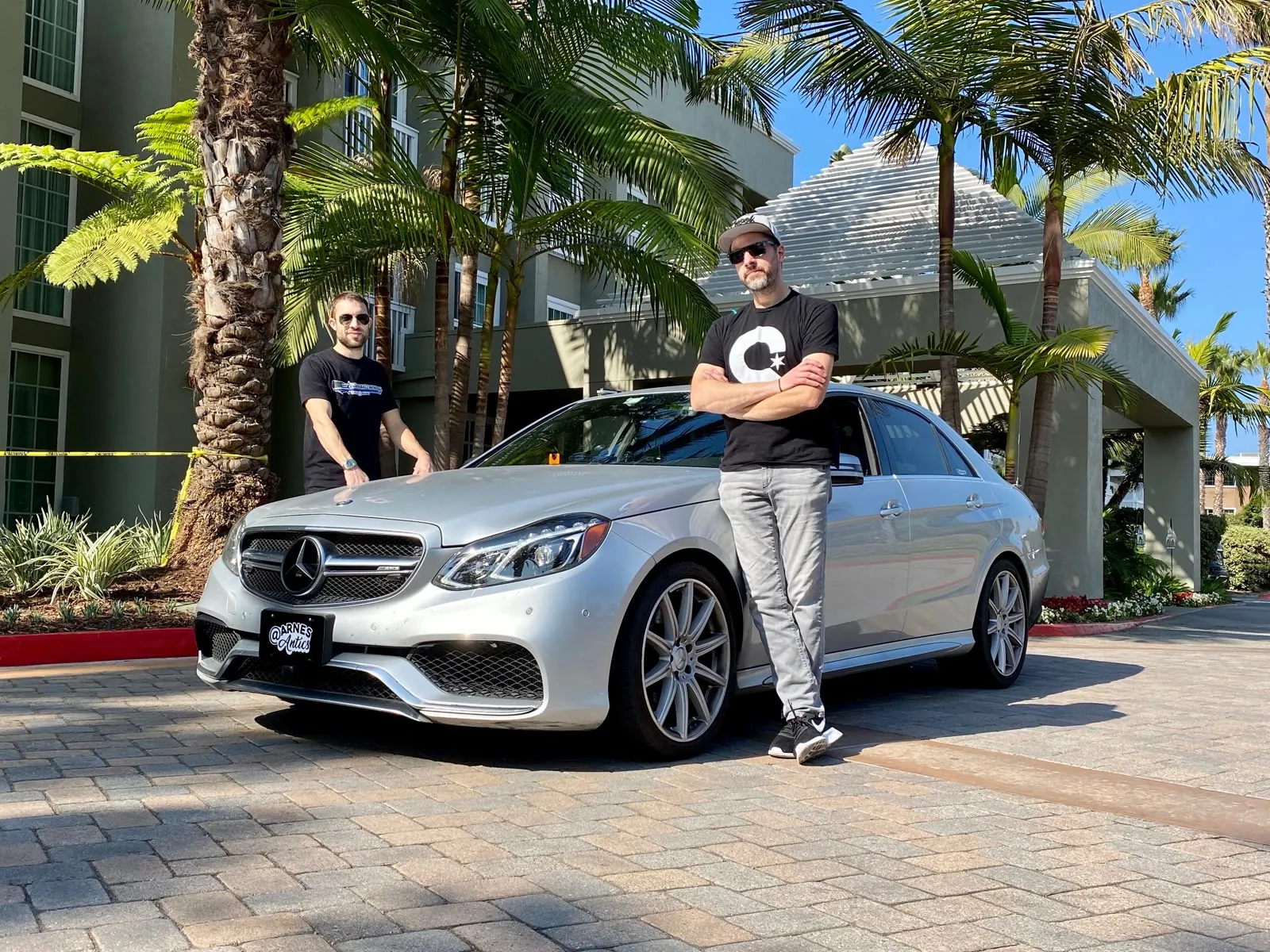 Arne Toman and a co-driver with the silver 2015 Mercedes-Benz E63 AMG known as Angry Ursula