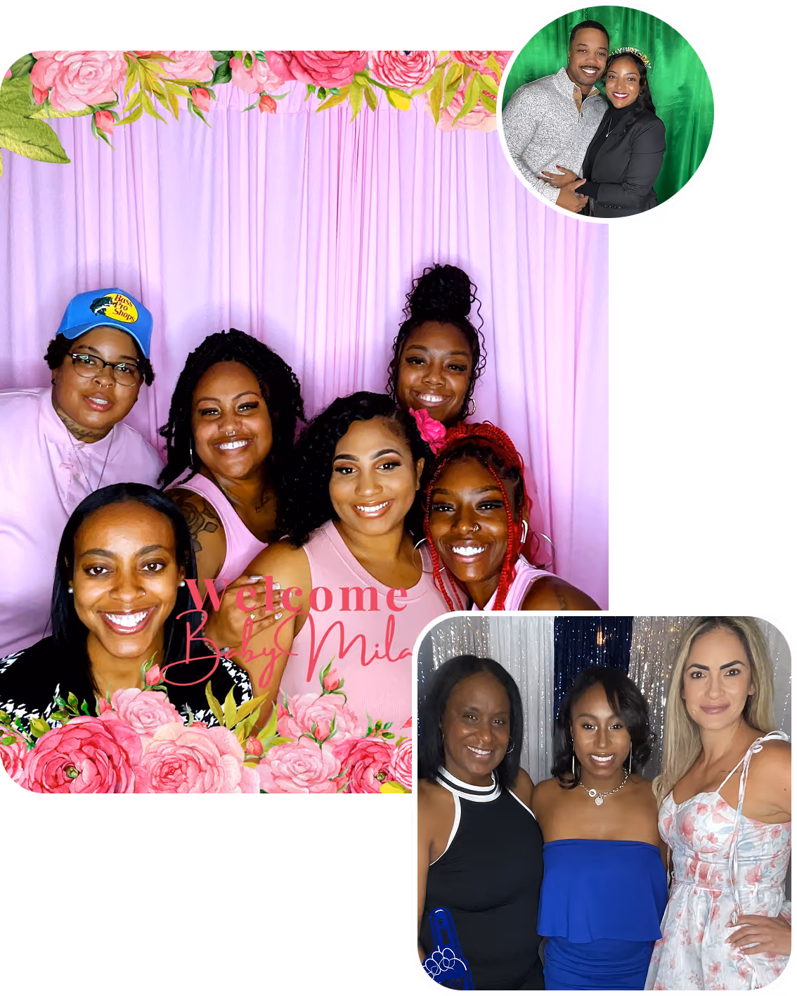 Collage featuring a group of six women.