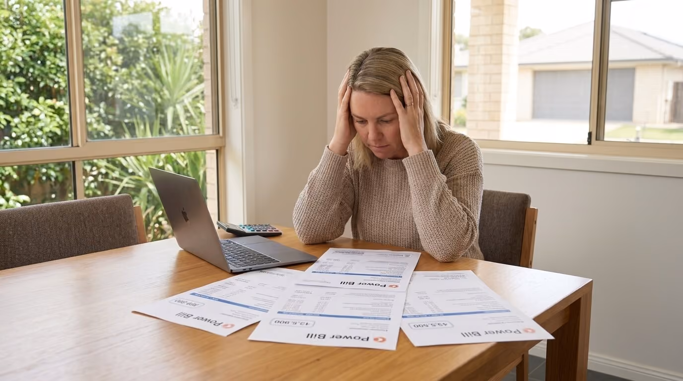 A woman reviews energy bills and is concerned that the credit earned for exporting power to the grid is shrinking.